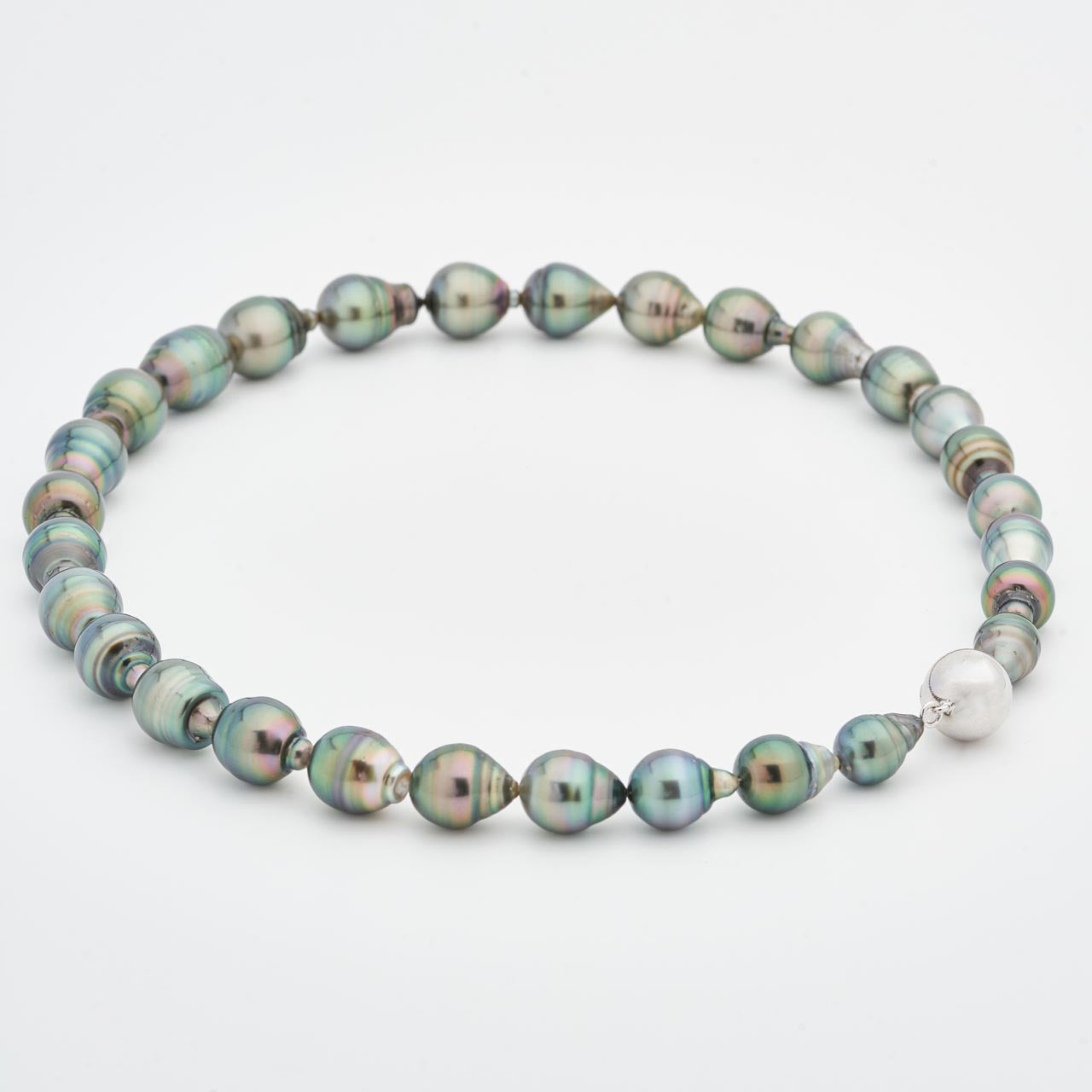 Black Tahitian Baroque Circle Pearl Necklace - MIRA SOUTH SEA PEARLS ID