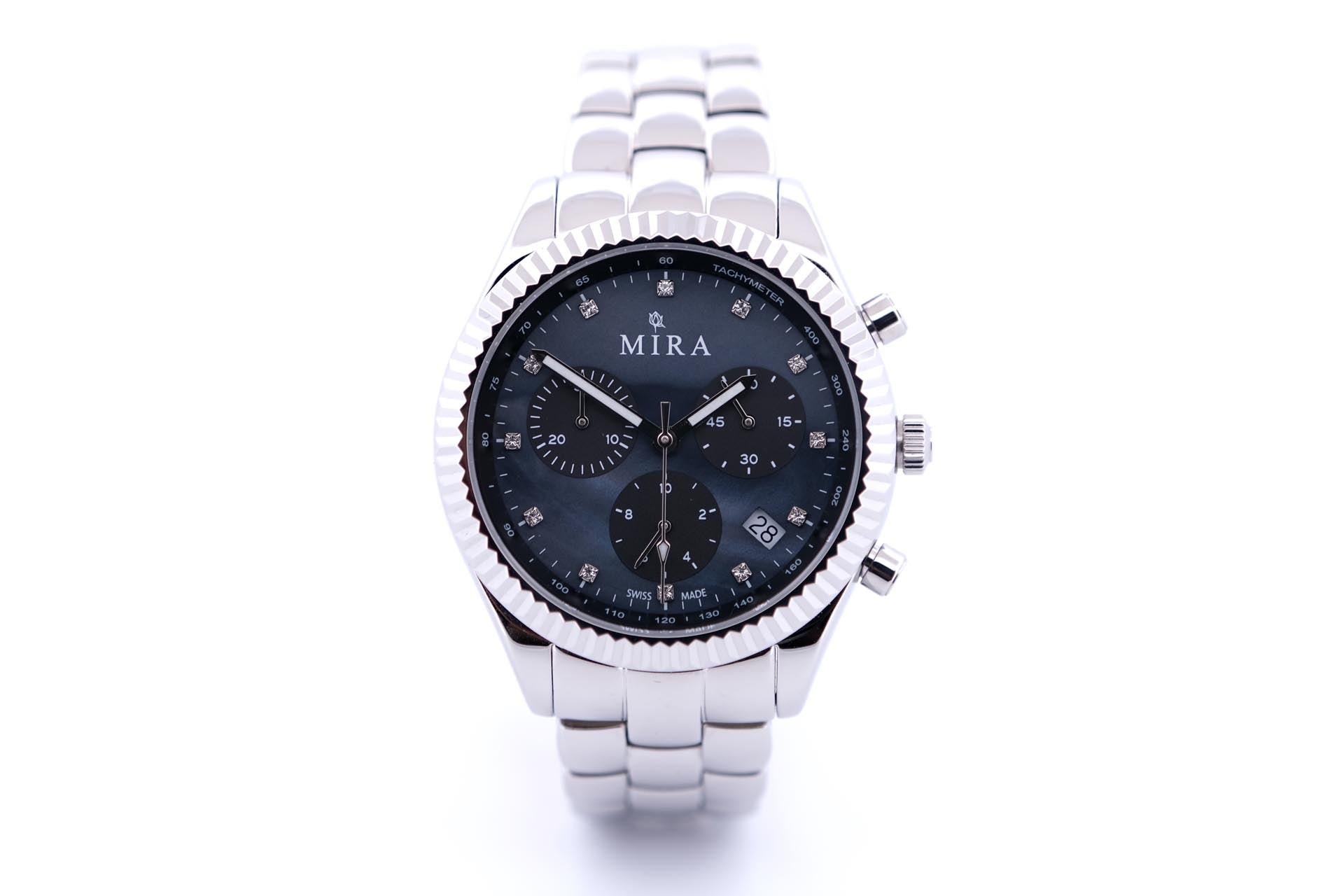 Black Pearl Chronograph Swiss Watch - MIRA SOUTH SEA PEARLS ID