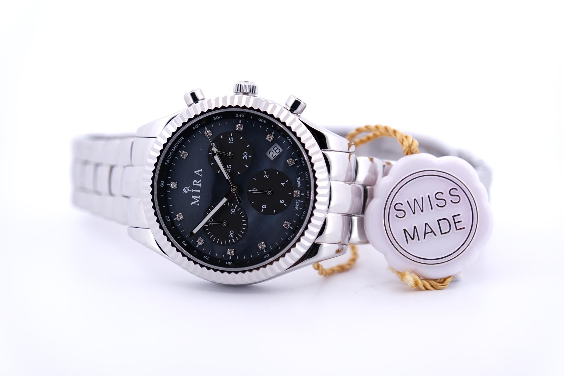 Black Pearl Chronograph Swiss Watch - MIRA SOUTH SEA PEARLS ID