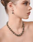 Black Tahitian Baroque Circle Pearl Necklace - MIRA SOUTH SEA PEARLS ID