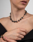 Tane Leather Bracelet & Necklace Black Tahiti - MIRA SOUTH SEA PEARLS ID