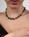 Tane Leather Bracelet & Necklace Black Tahiti - MIRA SOUTH SEA PEARLS ID