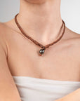 Tane Leather Necklace & Bracelet Black Tahiti - MIRA SOUTH SEA PEARLS ID