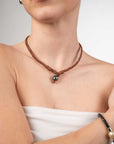 Tane Leather Necklace & Bracelet Black Tahiti - MIRA SOUTH SEA PEARLS ID