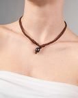 Tane Leather Necklace & Bracelet Black Tahiti - MIRA SOUTH SEA PEARLS ID