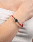 Rouge Leather Pearl Bracelet Black Tahiti - MIRA SOUTH SEA PEARLS ID