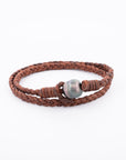 Tane Leather Necklace & Bracelet Black Tahiti