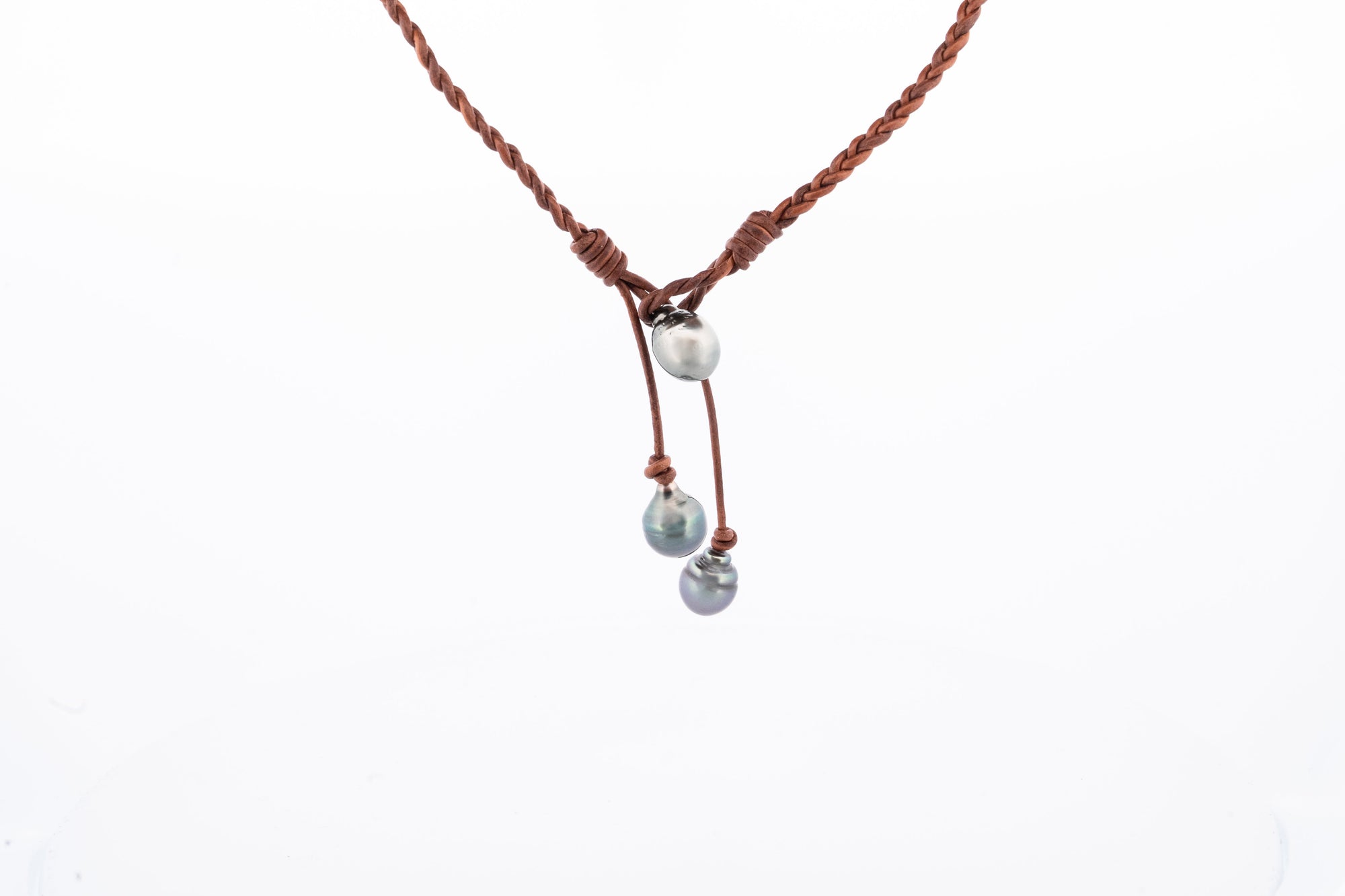 Tane Leather Necklace Black Tahiti