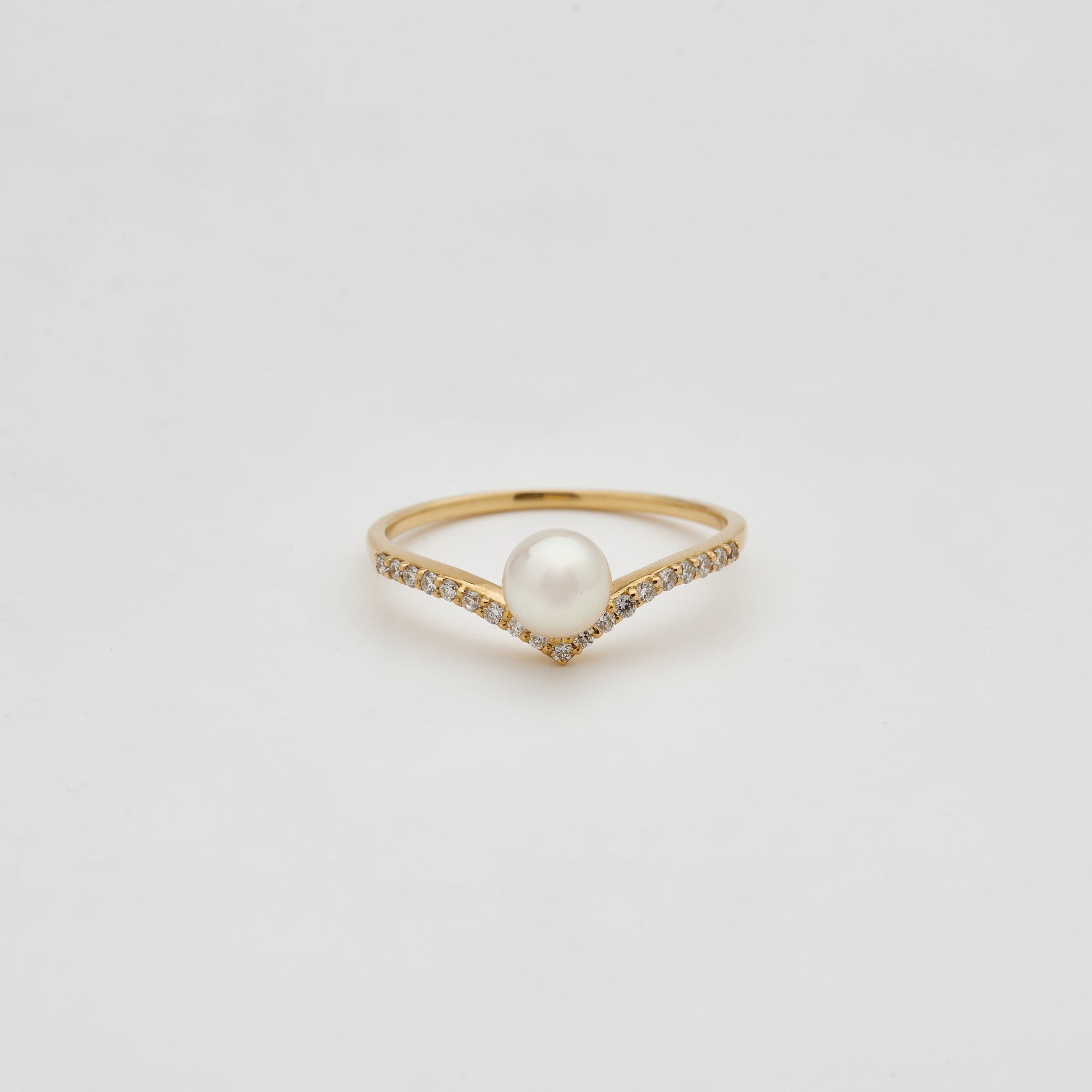 Diamond Sparkle Akoya Pearl Ring