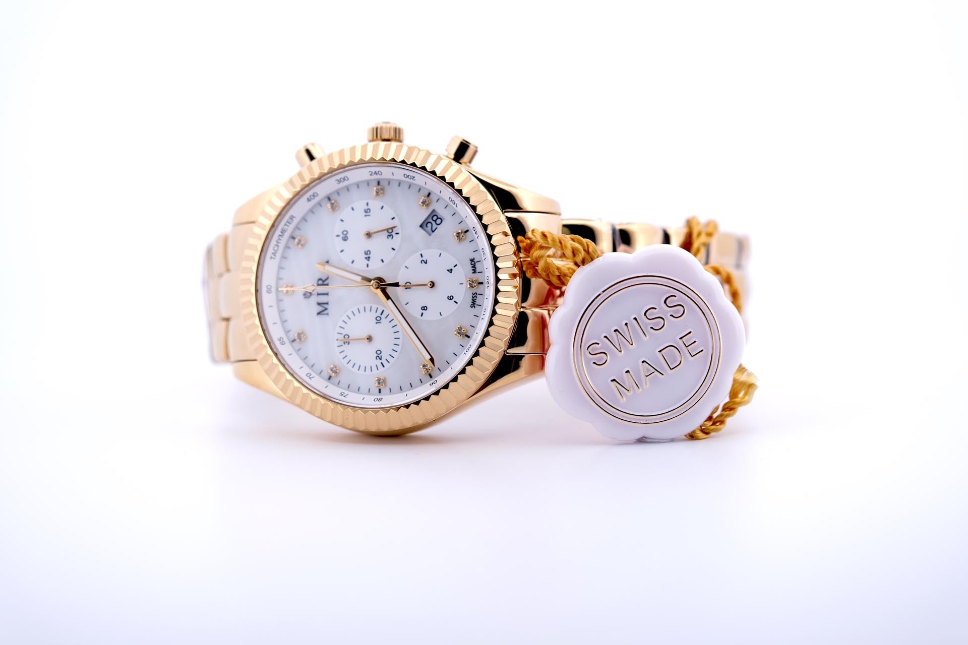 White Pearl Chronograph Swiss Watch - MIRA SOUTH SEA PEARLS ID