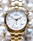 White Pearl Chronograph Swiss Watch - MIRA SOUTH SEA PEARLS ID